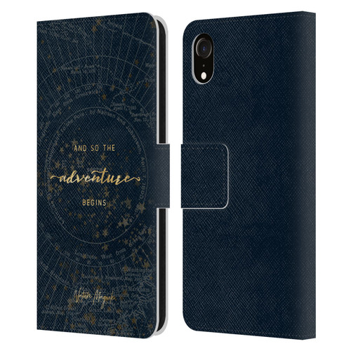 Nature Magick So The Adventure Begins Quote Star Map Leather Book Wallet Case Cover For Apple iPhone XR