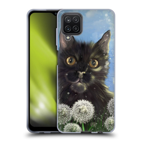 Ash Evans Black Cats 2 Dandelions Soft Gel Case for Samsung Galaxy A12 (2020)