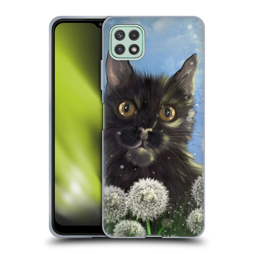 Ash Evans Black Cats 2 Dandelions Soft Gel Case for Samsung Galaxy A22 5G / F42 5G (2021)