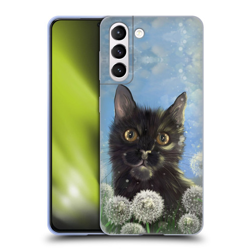 Ash Evans Black Cats 2 Dandelions Soft Gel Case for Samsung Galaxy S21 5G