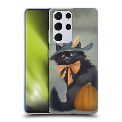 Ash Evans Black Cats 2 Halloween Pumpkin Soft Gel Case for Samsung Galaxy S21 Ultra 5G