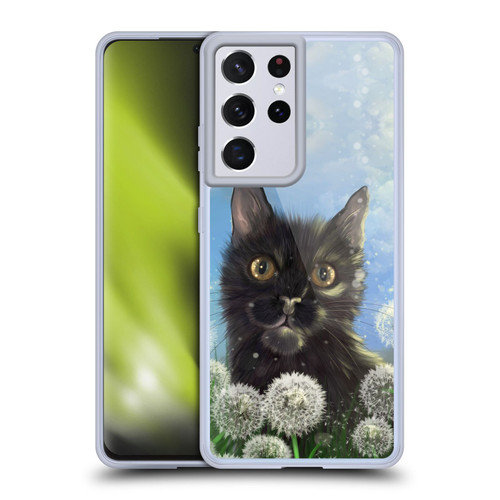 Ash Evans Black Cats 2 Dandelions Soft Gel Case for Samsung Galaxy S21 Ultra 5G