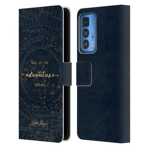 Nature Magick So The Adventure Begins Quote Star Map Leather Book Wallet Case Cover For Motorola Edge 20 Pro