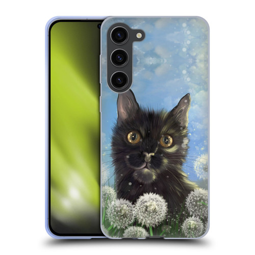 Ash Evans Black Cats 2 Dandelions Soft Gel Case for Samsung Galaxy S23+ 5G