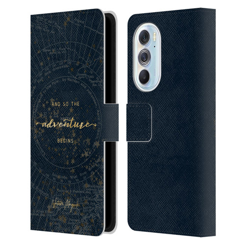 Nature Magick So The Adventure Begins Quote Star Map Leather Book Wallet Case Cover For Motorola Edge X30
