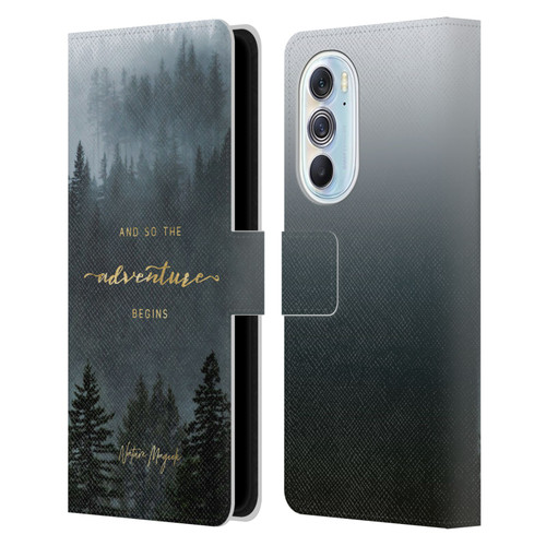 Nature Magick So The Adventure Begins Quote Trees Leather Book Wallet Case Cover For Motorola Edge X30