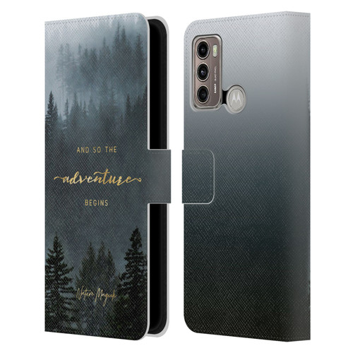 Nature Magick So The Adventure Begins Quote Trees Leather Book Wallet Case Cover For Motorola Moto G60 / Moto G40 Fusion