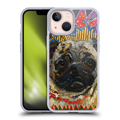Mad Dog Art Gallery Dogs Pug Soft Gel Case for Apple iPhone 13 Mini