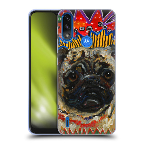 Mad Dog Art Gallery Dogs Pug Soft Gel Case for Motorola Moto E7 Power / Moto E7i Power