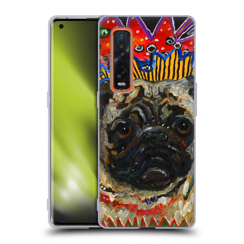 Mad Dog Art Gallery Dogs Pug Soft Gel Case for OPPO Find X2 Pro 5G