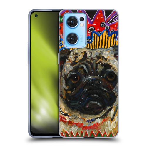 Mad Dog Art Gallery Dogs Pug Soft Gel Case for OPPO Reno7 5G / Find X5 Lite