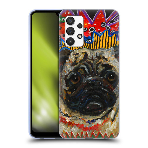 Mad Dog Art Gallery Dogs Pug Soft Gel Case for Samsung Galaxy A32 (2021)