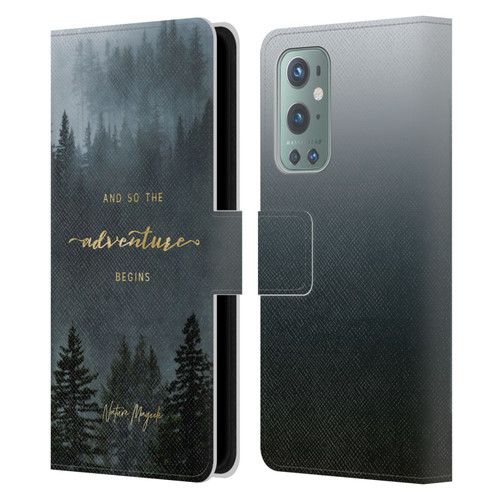 Nature Magick So The Adventure Begins Quote Trees Leather Book Wallet Case Cover For OnePlus 9