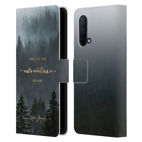 Nature Magick So The Adventure Begins Quote Trees Leather Book Wallet Case Cover For OnePlus Nord CE 5G