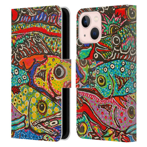 Mad Dog Art Gallery Assorted Designs Many Mad Fish Leather Book Wallet Case Cover For Apple iPhone 13 Mini