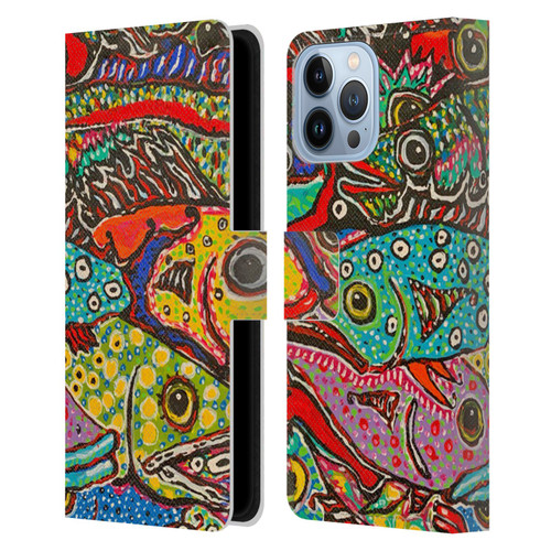 Mad Dog Art Gallery Assorted Designs Many Mad Fish Leather Book Wallet Case Cover For Apple iPhone 13 Pro Max