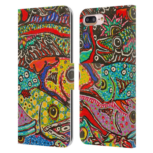 Mad Dog Art Gallery Assorted Designs Many Mad Fish Leather Book Wallet Case Cover For Apple iPhone 7 Plus / iPhone 8 Plus