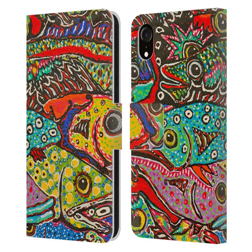 Mad Dog Art Gallery Assorted Designs Many Mad Fish Leather Book Wallet Case Cover For Apple iPhone XR