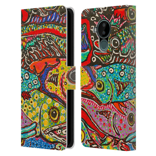 Mad Dog Art Gallery Assorted Designs Many Mad Fish Leather Book Wallet Case Cover For Nokia C30