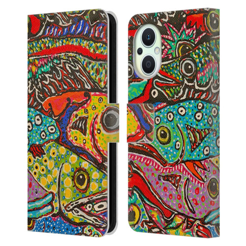 Mad Dog Art Gallery Assorted Designs Many Mad Fish Leather Book Wallet Case Cover For OPPO Reno8 Lite
