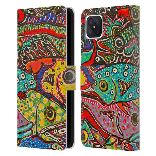 Mad Dog Art Gallery Assorted Designs Many Mad Fish Leather Book Wallet Case Cover For OPPO Reno4 Z 5G