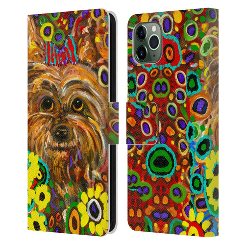 Mad Dog Art Gallery Dogs 2 Yorkie Leather Book Wallet Case Cover For Apple iPhone 11 Pro Max