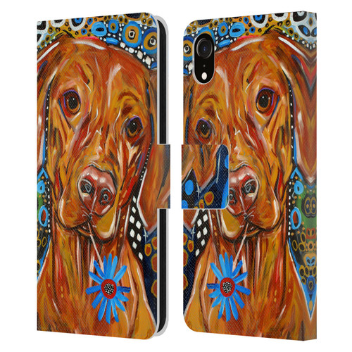 Mad Dog Art Gallery Dogs 2 Viszla Leather Book Wallet Case Cover For Apple iPhone XR