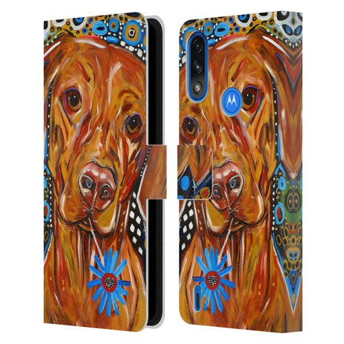Mad Dog Art Gallery Dogs 2 Viszla Leather Book Wallet Case Cover For Motorola Moto E7 Power / Moto E7i Power