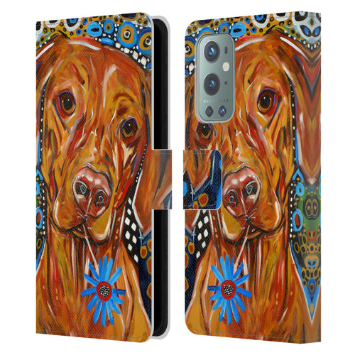 Mad Dog Art Gallery Dogs 2 Viszla Leather Book Wallet Case Cover For OnePlus 9