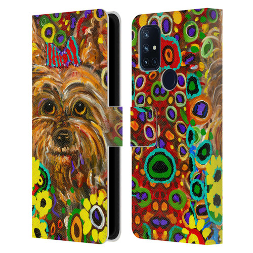 Mad Dog Art Gallery Dogs 2 Yorkie Leather Book Wallet Case Cover For OnePlus Nord N10 5G