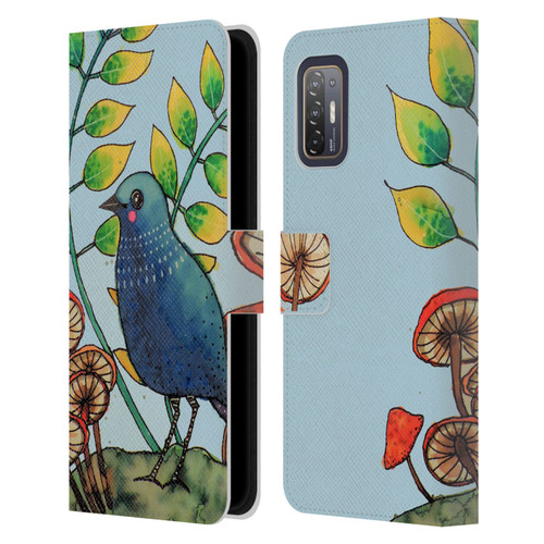 Sylvie Demers Birds 3 Teary Blue Leather Book Wallet Case Cover For HTC Desire 21 Pro 5G