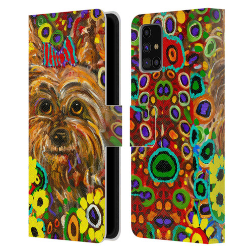 Mad Dog Art Gallery Dogs 2 Yorkie Leather Book Wallet Case Cover For Samsung Galaxy M31s (2020)