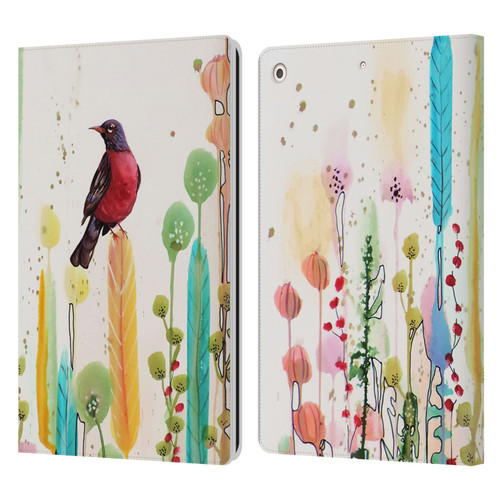 Sylvie Demers Birds 3 Scarlet Leather Book Wallet Case Cover For Apple iPad 10.2 2019/2020/2021