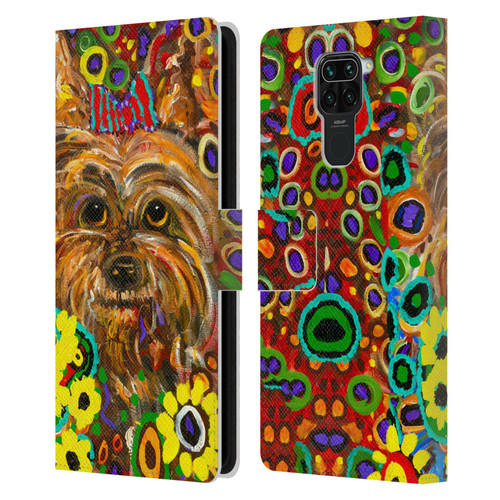 Mad Dog Art Gallery Dogs 2 Yorkie Leather Book Wallet Case Cover For Xiaomi Redmi Note 9 / Redmi 10X 4G