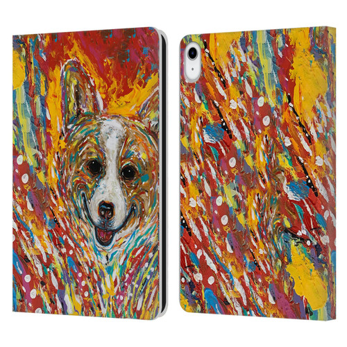 Mad Dog Art Gallery Dog 5 Corgi Leather Book Wallet Case Cover For Apple iPad 10.9 (2022)
