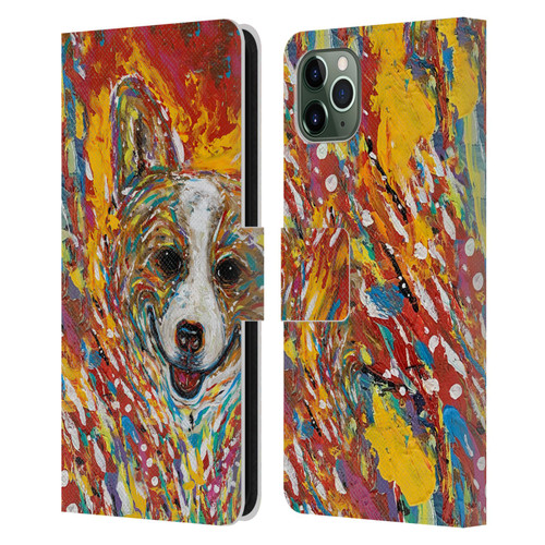 Mad Dog Art Gallery Dog 5 Corgi Leather Book Wallet Case Cover For Apple iPhone 11 Pro Max