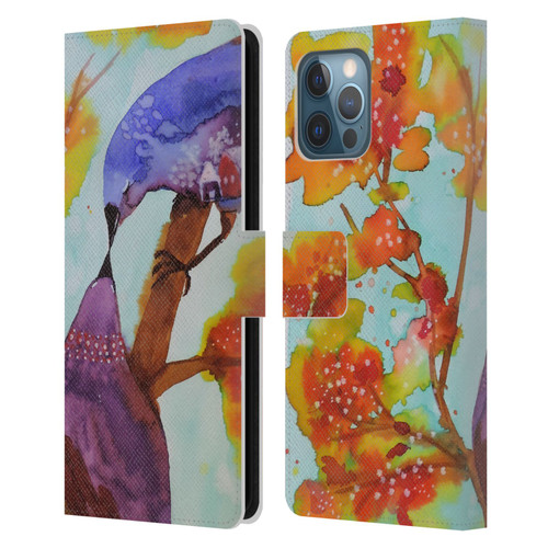 Sylvie Demers Birds 3 Kissing Leather Book Wallet Case Cover For Apple iPhone 12 Pro Max