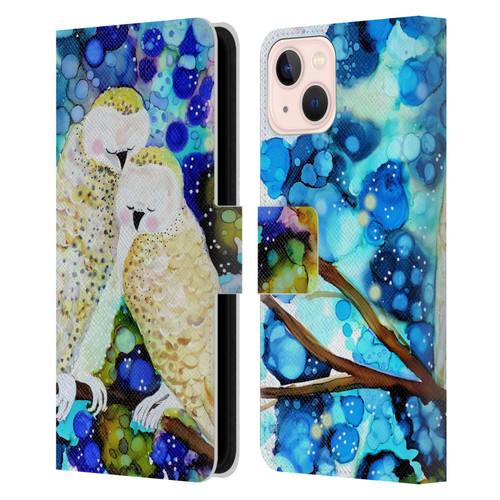 Sylvie Demers Birds 3 Owls Leather Book Wallet Case Cover For Apple iPhone 13