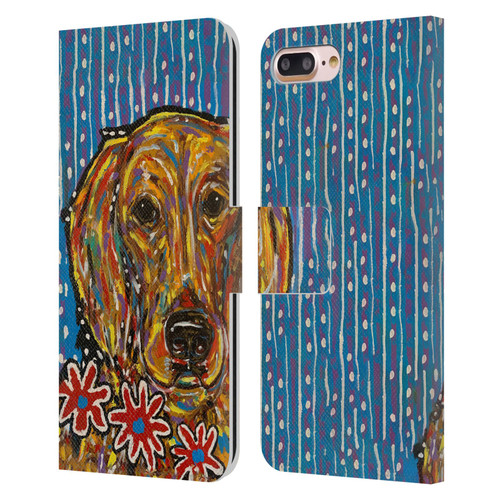 Mad Dog Art Gallery Dog 5 Golden Retriever Leather Book Wallet Case Cover For Apple iPhone 7 Plus / iPhone 8 Plus