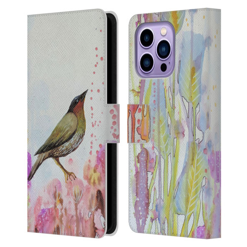 Sylvie Demers Birds 3 Dreamy Leather Book Wallet Case Cover For Apple iPhone 14 Pro Max