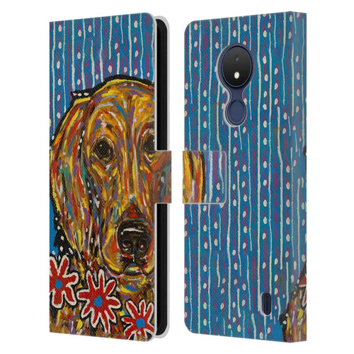 Mad Dog Art Gallery Dog 5 Golden Retriever Leather Book Wallet Case Cover For Nokia C21