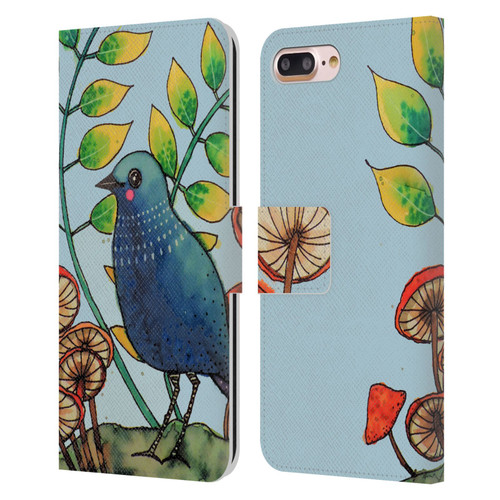 Sylvie Demers Birds 3 Teary Blue Leather Book Wallet Case Cover For Apple iPhone 7 Plus / iPhone 8 Plus