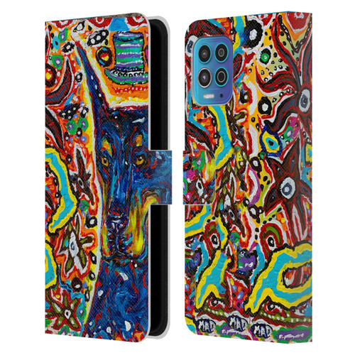 Mad Dog Art Gallery Dog 5 Doberman Leather Book Wallet Case Cover For Motorola Moto G100
