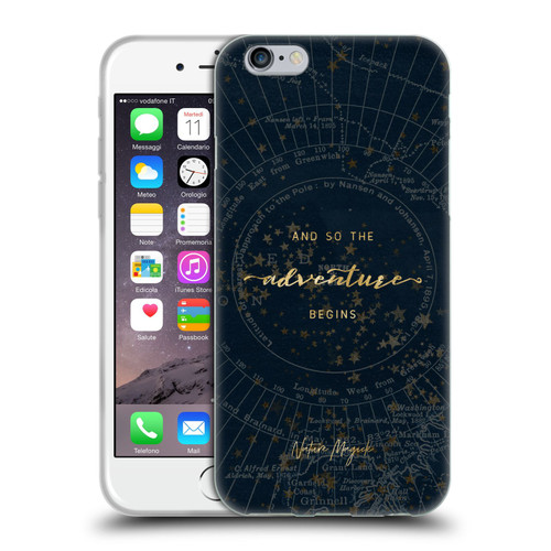 Nature Magick So The Adventure Begins Quote Star Map Soft Gel Case for Apple iPhone 6 / iPhone 6s