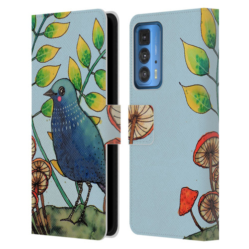 Sylvie Demers Birds 3 Teary Blue Leather Book Wallet Case Cover For Motorola Edge 20 Pro