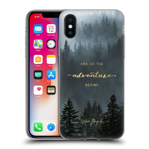 Nature Magick So The Adventure Begins Quote Trees Soft Gel Case for Apple iPhone X / iPhone XS