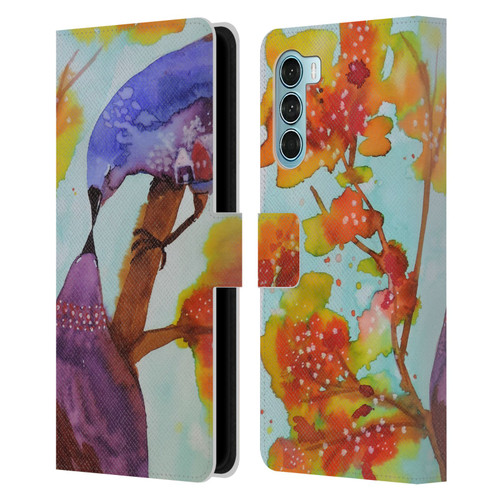 Sylvie Demers Birds 3 Kissing Leather Book Wallet Case Cover For Motorola Edge S30 / Moto G200 5G