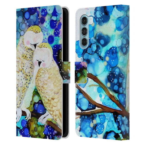 Sylvie Demers Birds 3 Owls Leather Book Wallet Case Cover For Motorola Edge S30 / Moto G200 5G