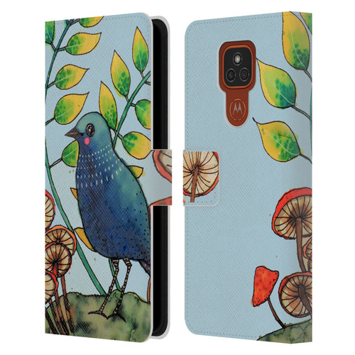 Sylvie Demers Birds 3 Teary Blue Leather Book Wallet Case Cover For Motorola Moto E7 Plus