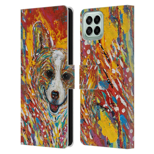 Mad Dog Art Gallery Dog 5 Corgi Leather Book Wallet Case Cover For Samsung Galaxy M33 (2022)